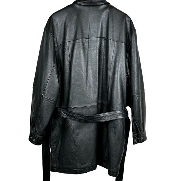 Wilsons Leather Coat Jacket Men's Size Large Black Thinsulate Waterproof Heavy - Picture 2 of 12